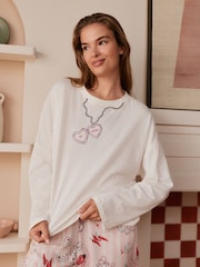 Bath & Body Works Pink/Red Be Mine Long Sleeve Pyjamas Set - Image 4 of 6