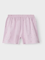 Name It Purple Girls Heart Print Short Sleeve Pyjamas Set - Image 3 of 4
