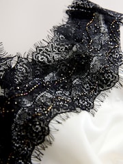 White/Black Contrast Beaded Lace Cami Top - Image 3 of 3