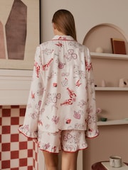 Bath & Body Works Red/White Be Mine Love Long Sleeve Shorts Set - Image 2 of 6