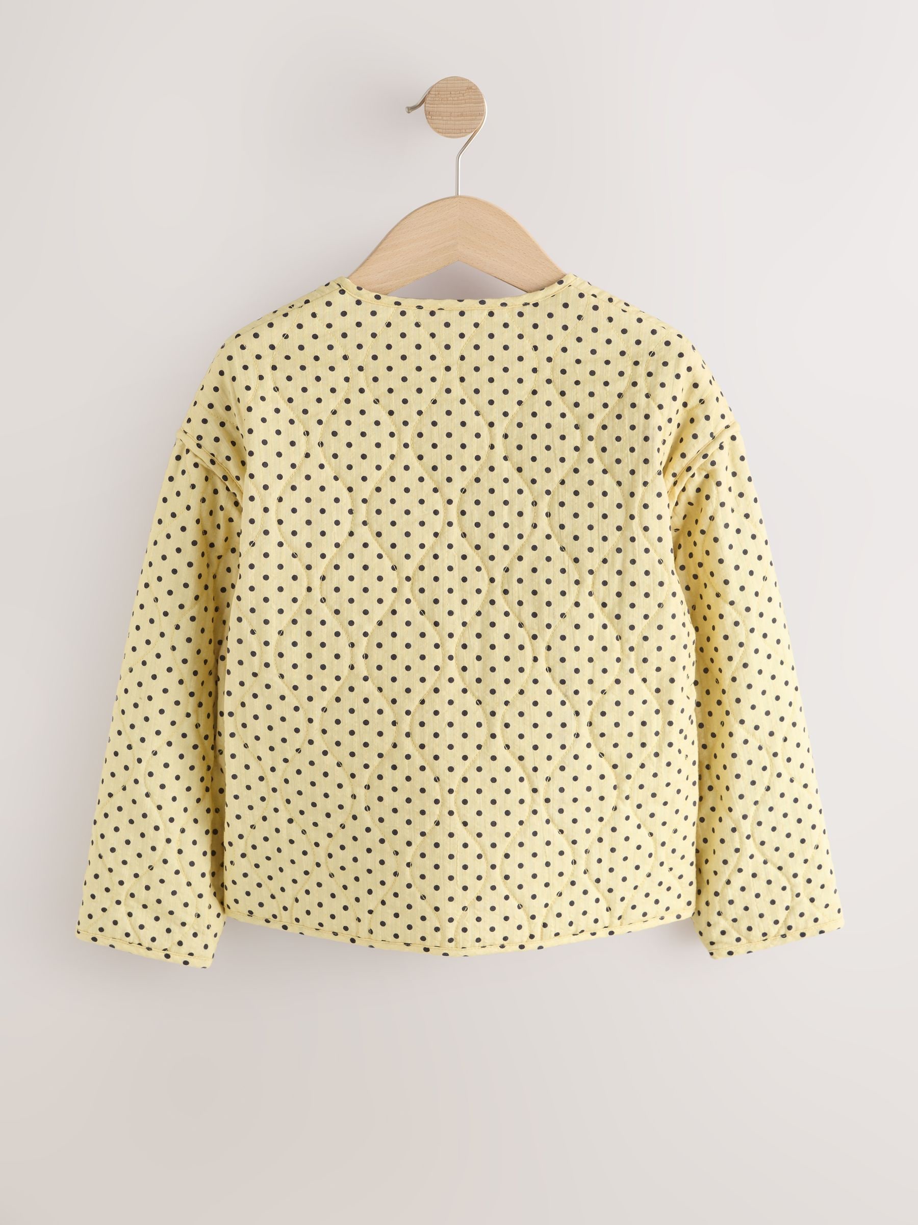 Buy Yellow Polka Dot' Cotton Quilted Jacket (3-16yrs) from the
