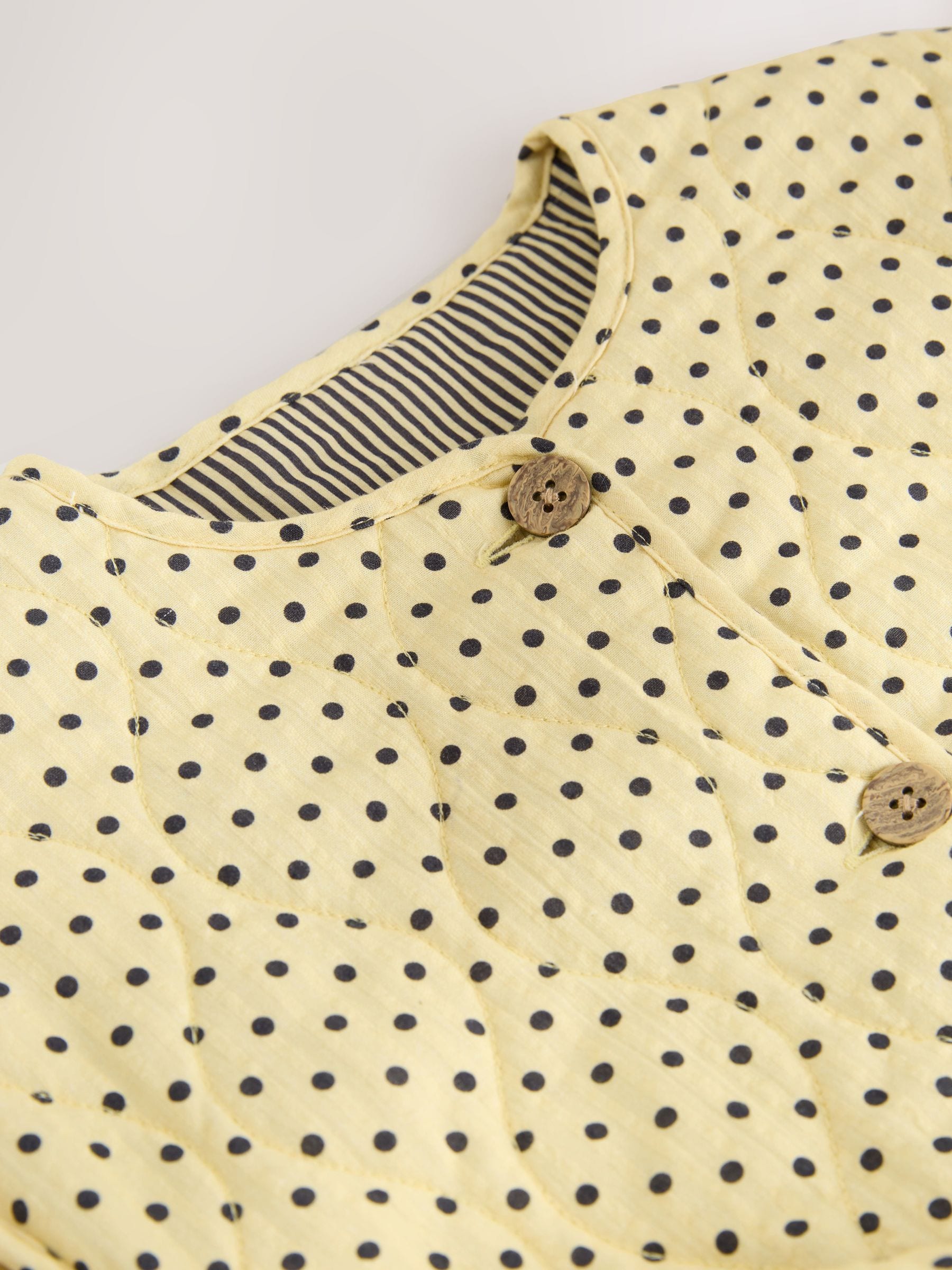 Buy Yellow Polka Dot' Cotton Quilted Jacket (3-16yrs) from the
