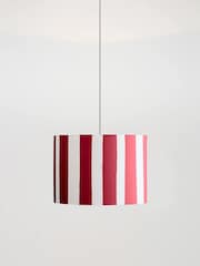 Houseof. Jam Red/Marshmallow Small Stripe Print Ceiling Light - Image 1 of 4