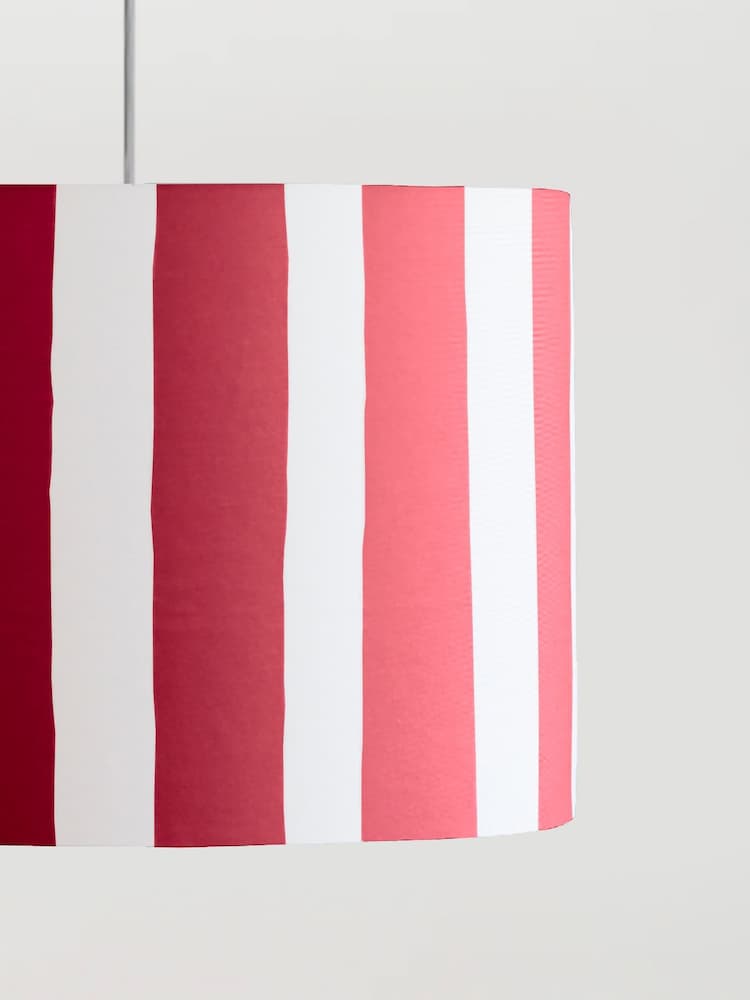 Houseof. Jam Red/Marshmallow Small Stripe Print Ceiling Light - Image 2 of 4