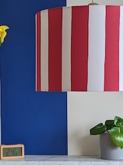 Houseof. Jam Red/Marshmallow Small Stripe Print Ceiling Light - Image 3 of 4