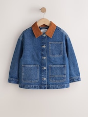 Denim Mid Blue Cord Collar Jacket (3-16yrs) - Image 6 of 9