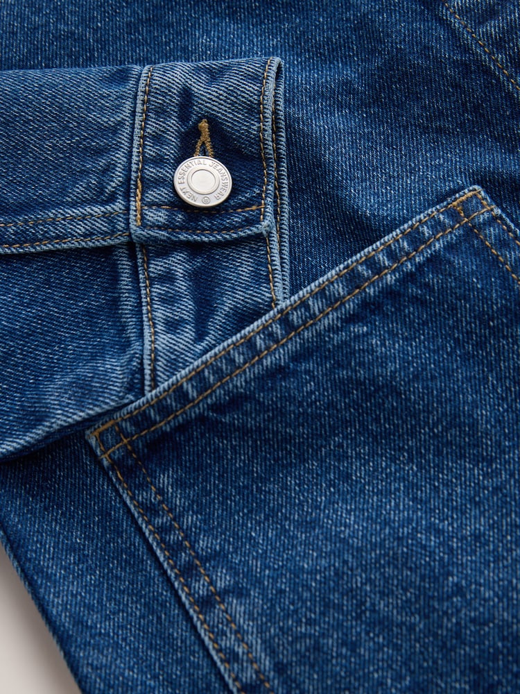 Denim Mid Blue Cord Collar Jacket (3-16yrs) - Image 9 of 9