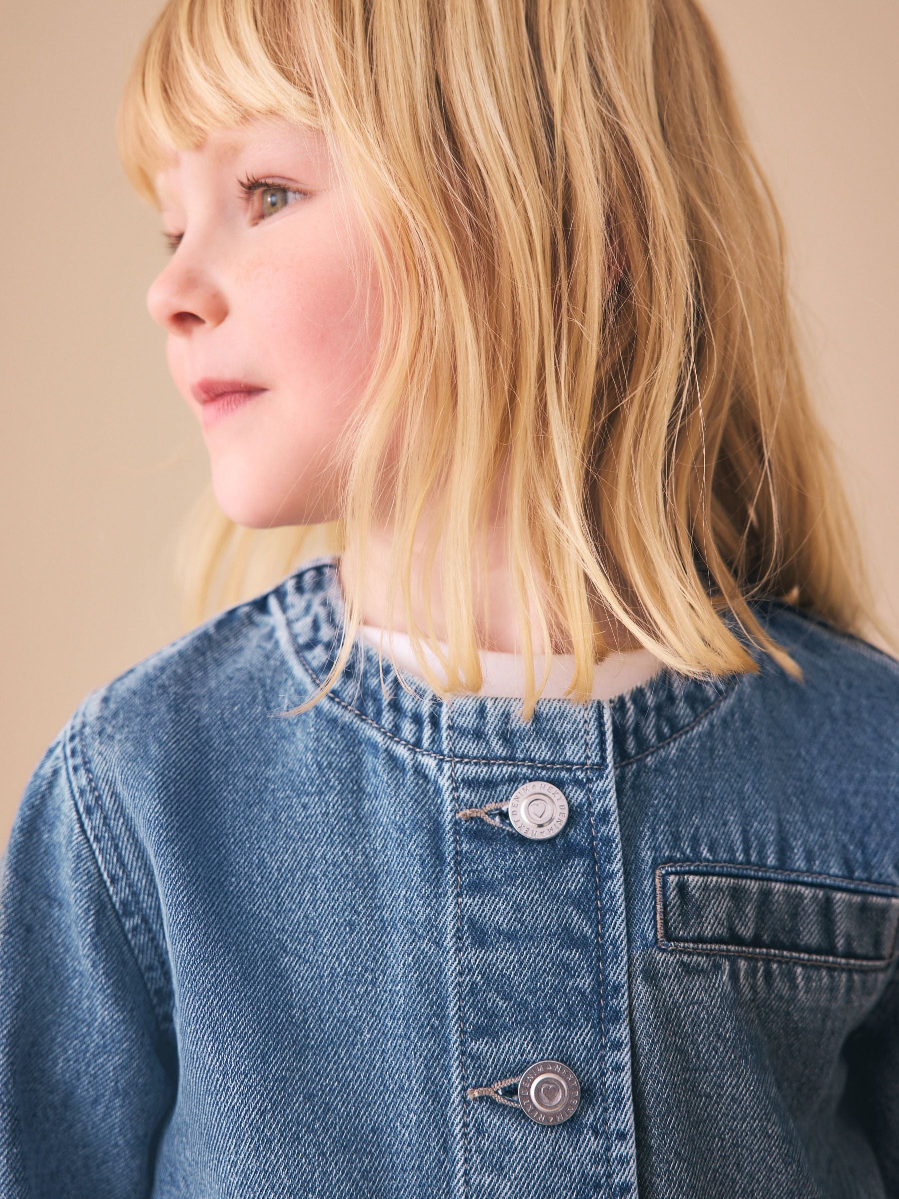 Buy Mid Blue Collarless Denim Jacket (3-16yrs) from Next South Africa