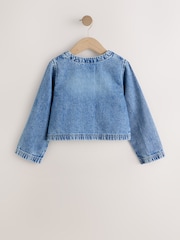 Mid Blue Collarless Denim Jacket (3-16yrs) - Image 6 of 9