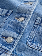Mid Blue Collarless Denim Jacket (3-16yrs) - Image 9 of 9