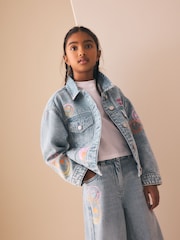 Albastru deschis - Smiley Denim Jacket (3-16yrs) - Imaginea 2 din 5