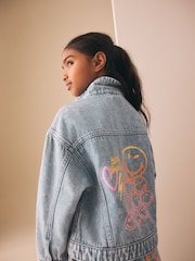 Albastru deschis - Smiley Denim Jacket (3-16yrs) - Imaginea 3 din 5