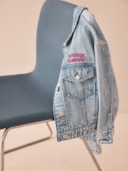 Albastru deschis - Smiley Denim Jacket (3-16yrs) - Imaginea 5 din 5