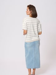Kaffe Natural Karegina Short Sleeve Pullover Jumper - Image 3 of 7
