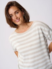 Kaffe Natural Karegina Short Sleeve Pullover Jumper - Image 4 of 7