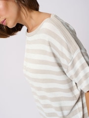Kaffe Natural Karegina Short Sleeve Pullover Jumper - Image 5 of 7