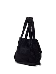 Moda in Pelle Bambi Fluffy Black Shoulder Bag - Image 1 of 4