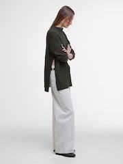 Barbour® Green Guernsey Knitted Cape Jumper - Image 3 of 8