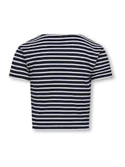 ONLY KIDS Blue Stripe T-Shirt - Image 3 of 4