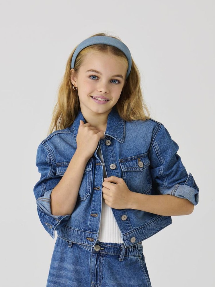 ONLY KIDS Blue Cropped Denim Jacket - Image 1 of 5