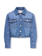 ONLY KIDS Blue Cropped Denim Jacket - Image 2 of 5