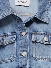 ONLY KIDS Blue Cropped Denim Jacket - Image 4 of 5