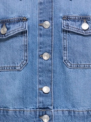 ONLY KIDS Blue Cropped Denim Jacket - Image 5 of 5