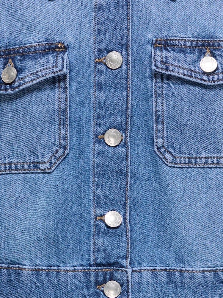 ONLY KIDS Blue Cropped Denim Jacket - Image 5 of 5
