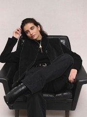 Barbour International Black Mialin Fur Gilet - Image 2 of 11