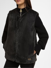 Barbour International Black Mialin Fur Gilet - Image 8 of 11