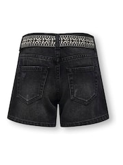 ONLY KIDS Denim Black Shorts With Belt - Image 2 of 3