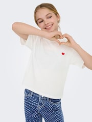 ONLY KIDS 100% Cotton Short Sleeve Cropped White T-Shirt - Image 1 of 5
