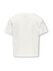 ONLY KIDS 100% Cotton Short Sleeve Cropped White T-Shirt - Image 5 of 5