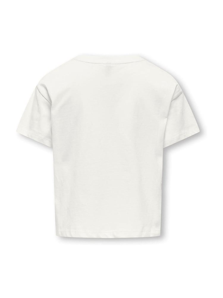 ONLY KIDS 100% Cotton Short Sleeve Cropped White T-Shirt - Image 5 of 5