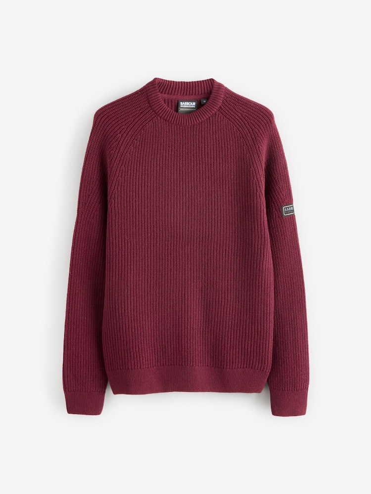 Barbour Red Chester Crew Neck Knit Jumper - Image 1 of 1 Barbour Red Chester Crew Neck Knit Jumper - Image 1 of 1