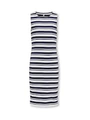 ONLY KIDS Blue Ribbed Midi Dress - Image 1 of 3