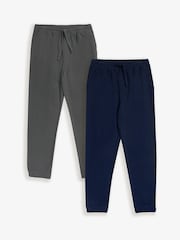 Threadbare Grey Waffle Textured Jogger-Style Lounge Joggers 2 Pack - Image 5 of 5