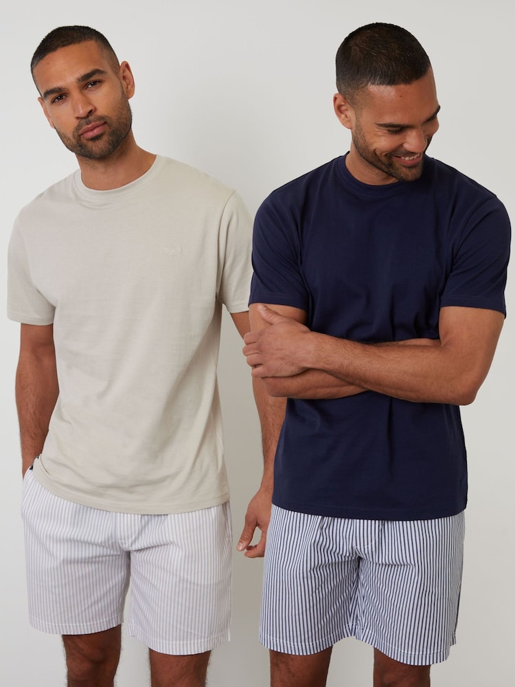 Threadbare črtasta pižama s kratkimi rokavi, komplet 2 - Slika 1 iz 5 Threadbare črtasta pižama s kratkimi rokavi, komplet 2 - Slika 1 iz 5