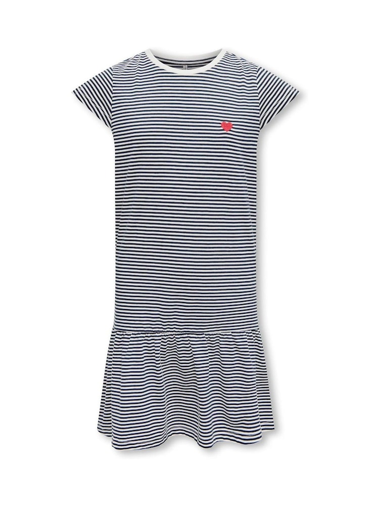ONLY KIDS Stripe Cap Sleeve Jersey White Dress - Image 1 of 2