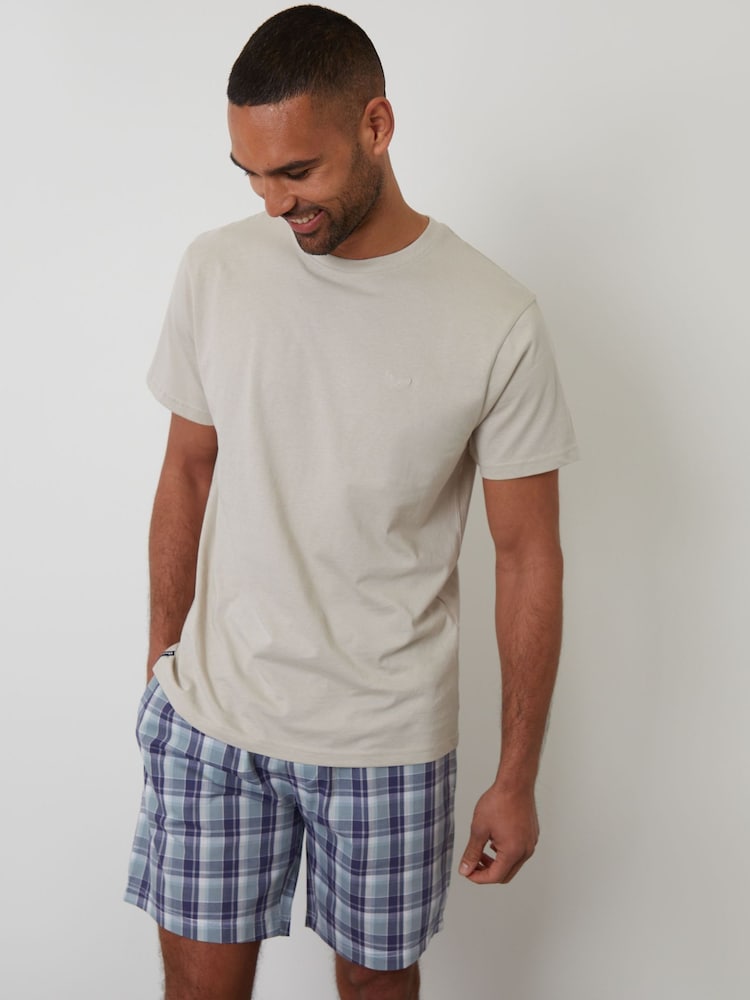 Threadbare Check Short Sleeve Pyjamas Set - صورة 1 من 4 Threadbare Check Short Sleeve Pyjamas Set - صورة 1 من 4