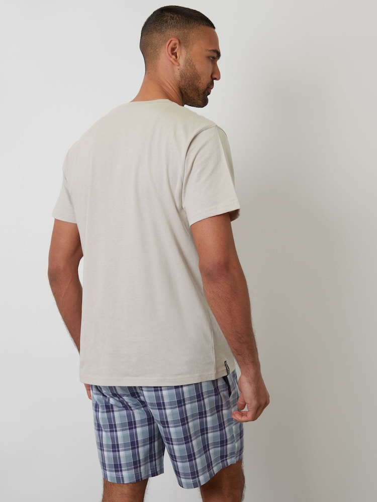 Threadbare Check Short Sleeve Pyjamas Set - صورة 2 من 4 Threadbare Check Short Sleeve Pyjamas Set - صورة 2 من 4