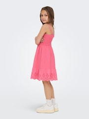 ONLY KIDS Pink Broderie Detail Smocked Dress - Image 3 of 6