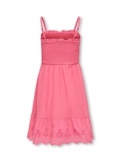 ONLY KIDS Pink Broderie Detail Smocked Dress - Image 5 of 6