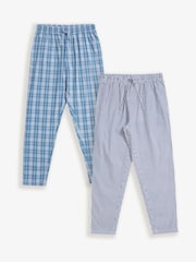 Threadbare Blue Cotton Poplin Lounge Joggers 2 Pack - Image 5 of 5