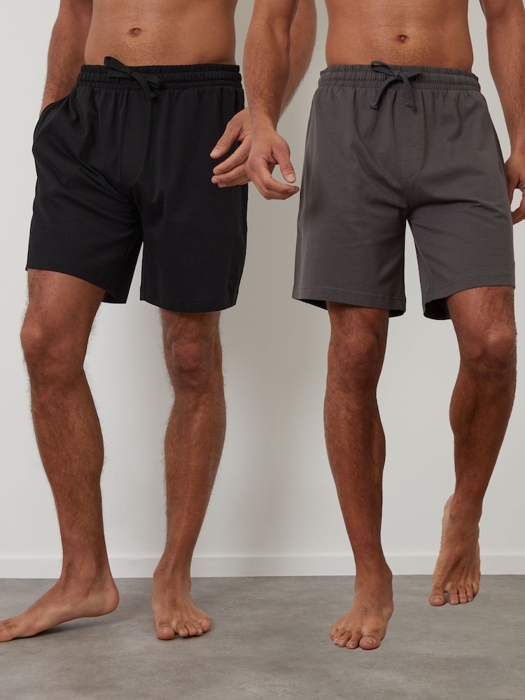 Threadbare Black Lounge Shorts 2 Pack - Image 1 of 5