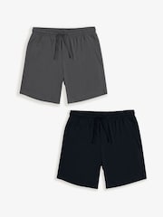 Threadbare Black Lounge Shorts 2 Pack - Image 2 of 5