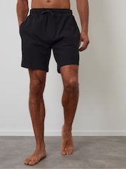 Threadbare Black Waffle Textured Lounge 100% Cotton Shorts 3 Pack - Image 3 of 4