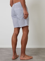 Threadbare Blue Stripe Cotton Poplin Lounge Shorts 3 Pack - Image 3 of 4