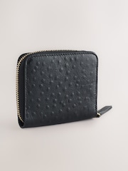 Black Leather Embossed Zip Around Purse - Image 2 of 5