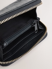 Black Leather Embossed Zip Around Purse - Image 3 of 5